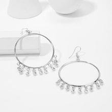 Shein Ball Charm Hoop Drop Earrings