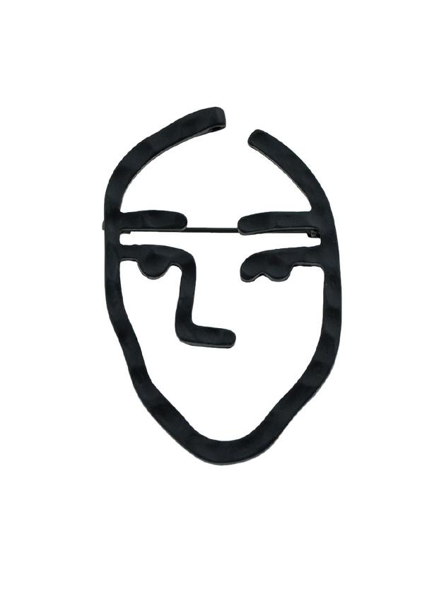 Shein Black Face Shape Brooches Fashion Women Accessories