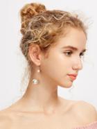 Shein Faux Pearl Embellished Charm Earrings
