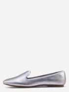 Shein Suede Loafer Flats - Silver