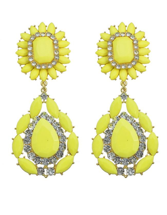Shein Yellow Flower Statement Earrings