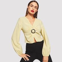 Shein Twist Front V-neck Top