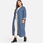Shein Plus Longline Denim Outerwear