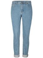 Shein Blue Pockets Straight Denim Pant