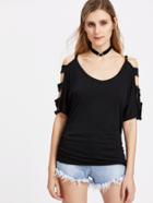 Shein Cold Shoulder Ladder Cut Out Tee