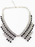 Shein Black Beaded Chain False Collar Necklace