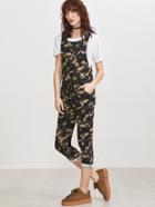 Shein Camo Print Drop Tank Top Drawstring Waist Overall