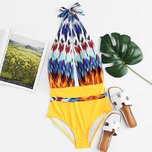 Shein Plus Open Back Swimsuit