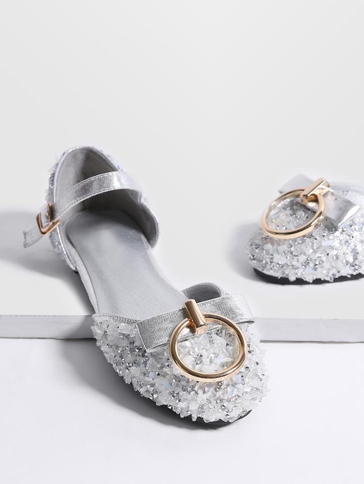 Shein Silver Ring Detail Ballet Flats