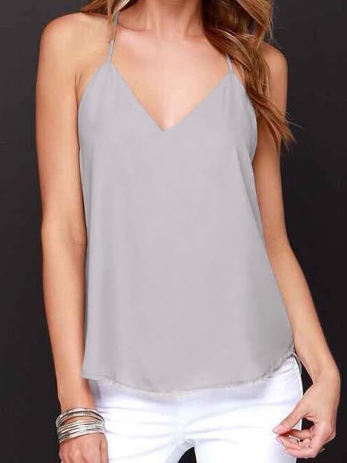 Shein Grey Spaghetti Strap Loose Cami Top