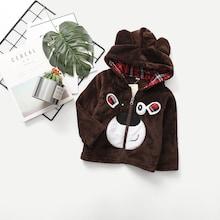 Shein Toddler Boys Bear Pattern Hooded Jacket