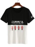 Shein Contrast Toy Soldiers Print T-shirt
