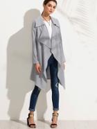 Shein Grey Lapel Long Sleeve Outerwear