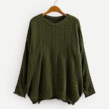 Shein Rolled Edge Knit Drop Shoulder Sweater