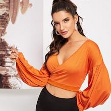 Shein Drop Shoulder Wrap Sweatshirt