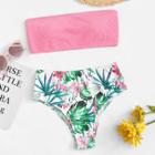 Shein Tropical Print Mixed & Match Bikini Set