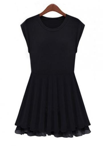 Rosewe Chic Round Neck Short Sleeve A Line Dress