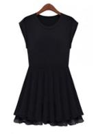 Rosewe Chic Round Neck Short Sleeve A Line Dress