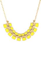 Shein Yellow Geometric Splice Gold Chain Necklace