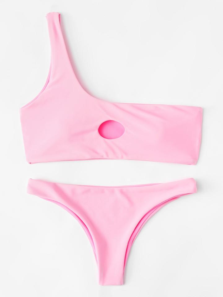 Shein Reversible One Shoulder Bikini Set