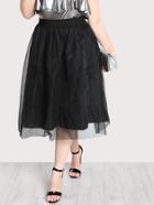 Shein High Rise Glitter Tulle Skirt