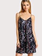 Shein Flower Embroidered Sequin Cami Dress