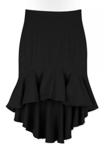 Rosewe Mermaid Hem Black High Waist Skirt