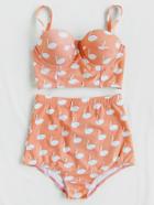 Shein Allover Swan Print High Rise Bikini Set