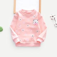 Shein Toddler Girls Bear & Heart Print Bow Detail Sweatshirt