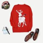 Shein Men Christmas Elk Print Jumper