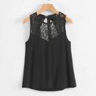 Shein Lace Panel Open Back Top