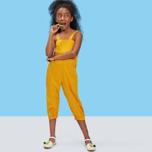 Shein Girls Thick Strap Elastic Waist And Hem Jumpsuit