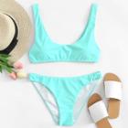 Shein Scoop Neck Solid Bikini Set