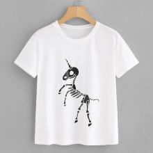 Shein Unicorn Skeleton Print Tee