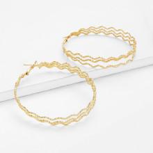 Shein Wavy Hoop Drop Earrings