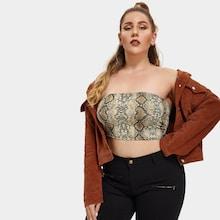 Shein Plus Snake Print Bandeau Top