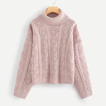 Shein Eyelet Insert Cable Knit Jumper