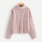 Shein Eyelet Insert Cable Knit Jumper