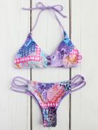Shein Mixed Print Ladder Cutout Bikini Set