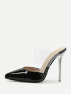 Shein Clear Pvc Panel High Heeled Mules