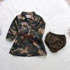 Shein Toddler Girls Camouflage Dress With Shorts