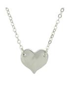 Shein Silver Simple Model Metal Heart Pendant Necklace