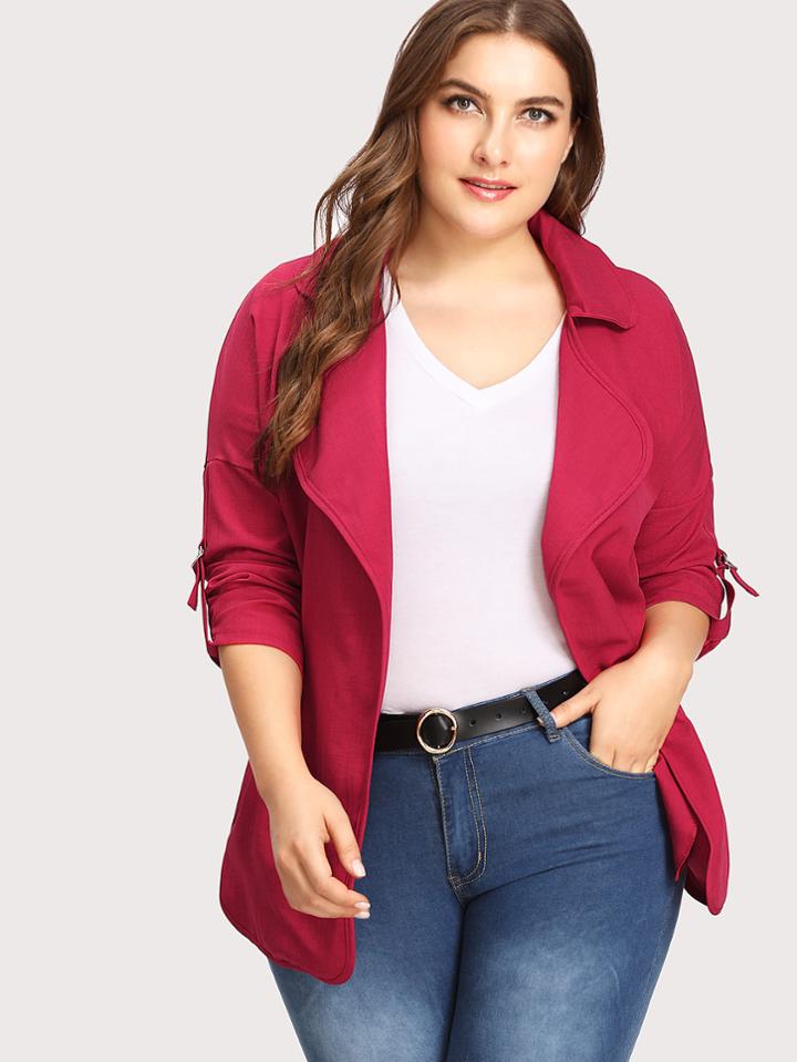 Shein Drop Shoulder Dolphin Hem Coat