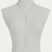 Shein Bar & Bead Decor Layered Chain Y-necklace