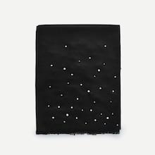 Shein Faux Pearl Decorated Frayed Trim Scarf
