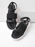 Shein Black Contrast Sole Strappy Sandals