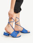 Shein Grommet Detail Lace Up Block Heeled Sandals