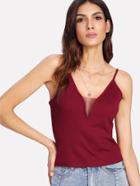 Shein Mesh Contrast Ribbed Cami Top