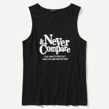 Shein Men Letter Front Scoop Neck Tank Top