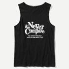 Shein Men Letter Front Scoop Neck Tank Top